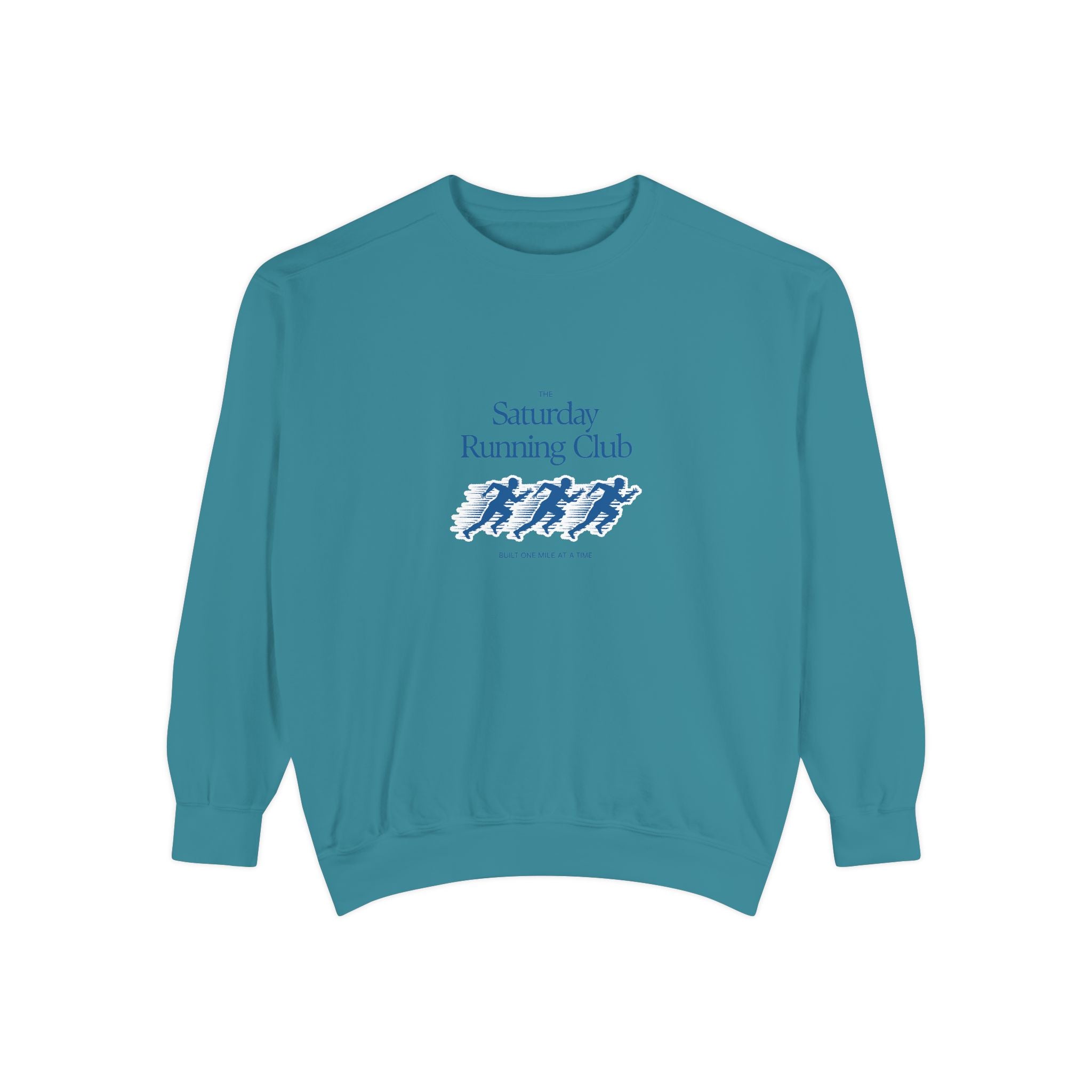 Running Club Unisex Garment-Dyed Sweatshirt, Cozy Pullover Sweatshirt, Casual Streetwear, Gift for Her