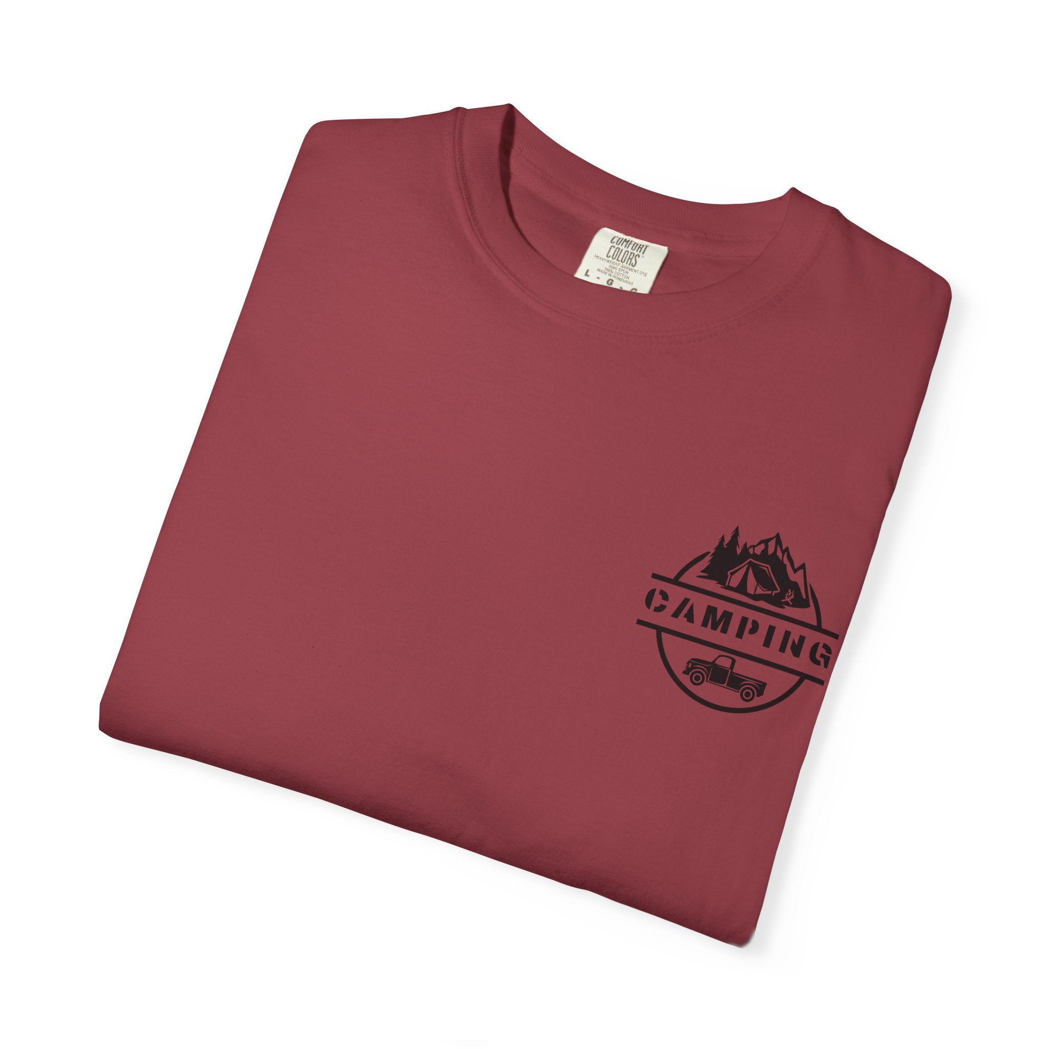 Leafen Camping Unisex Garment-Dyed T-shirt, Casual Wear, Summer Vibe, Gift for Friends, Relaxed Everyday Style
