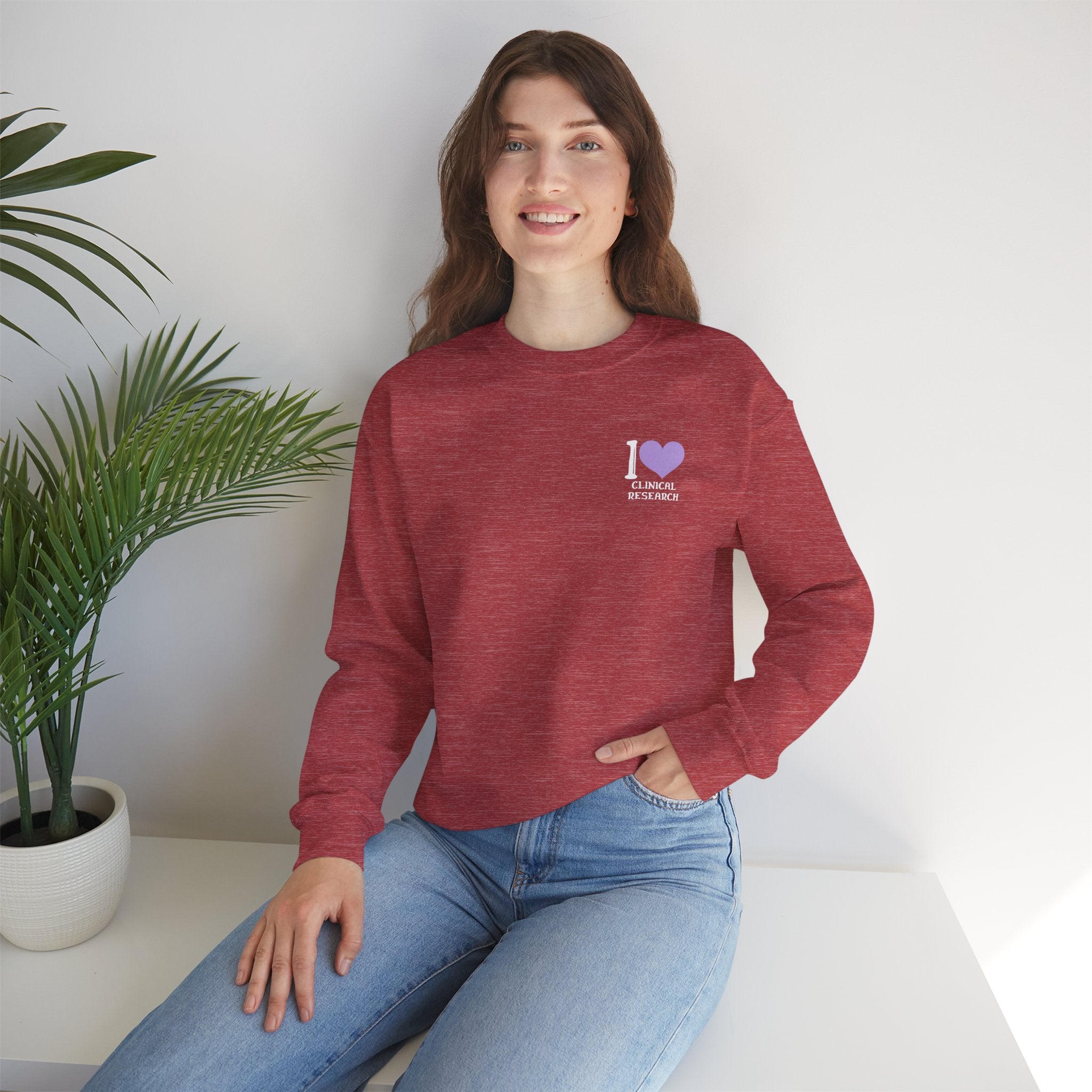 Leafen I Love Research Sweatshirt, Cozy Crewneck, Unisex Gift, Perfect for Researchers, Science Lovers, Casual Wear