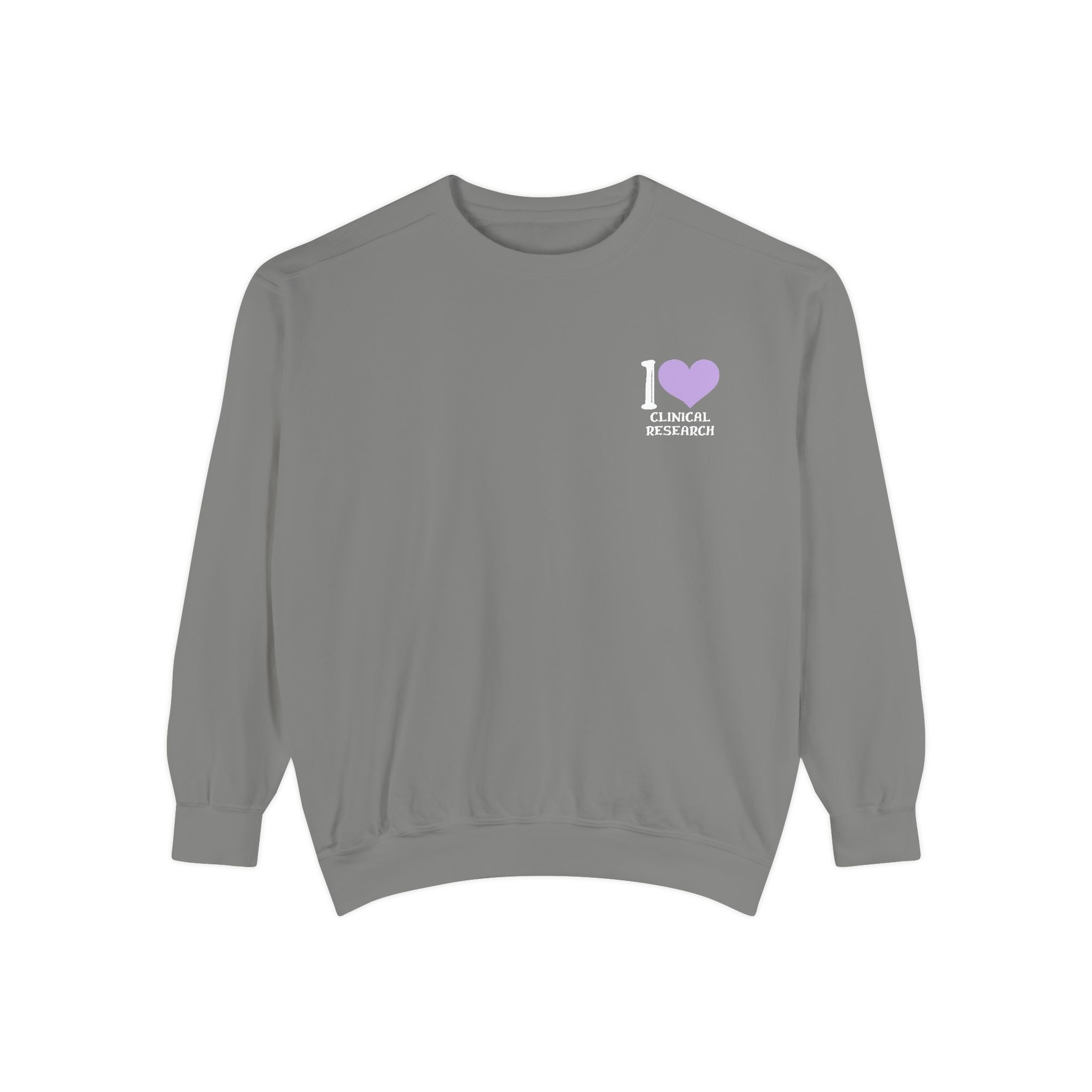 Leafen I Love Research Unisex Garment-Dyed Sweatshirt, Cozy Pullover Sweatshirt, Casual Streetwear, Gift for Her