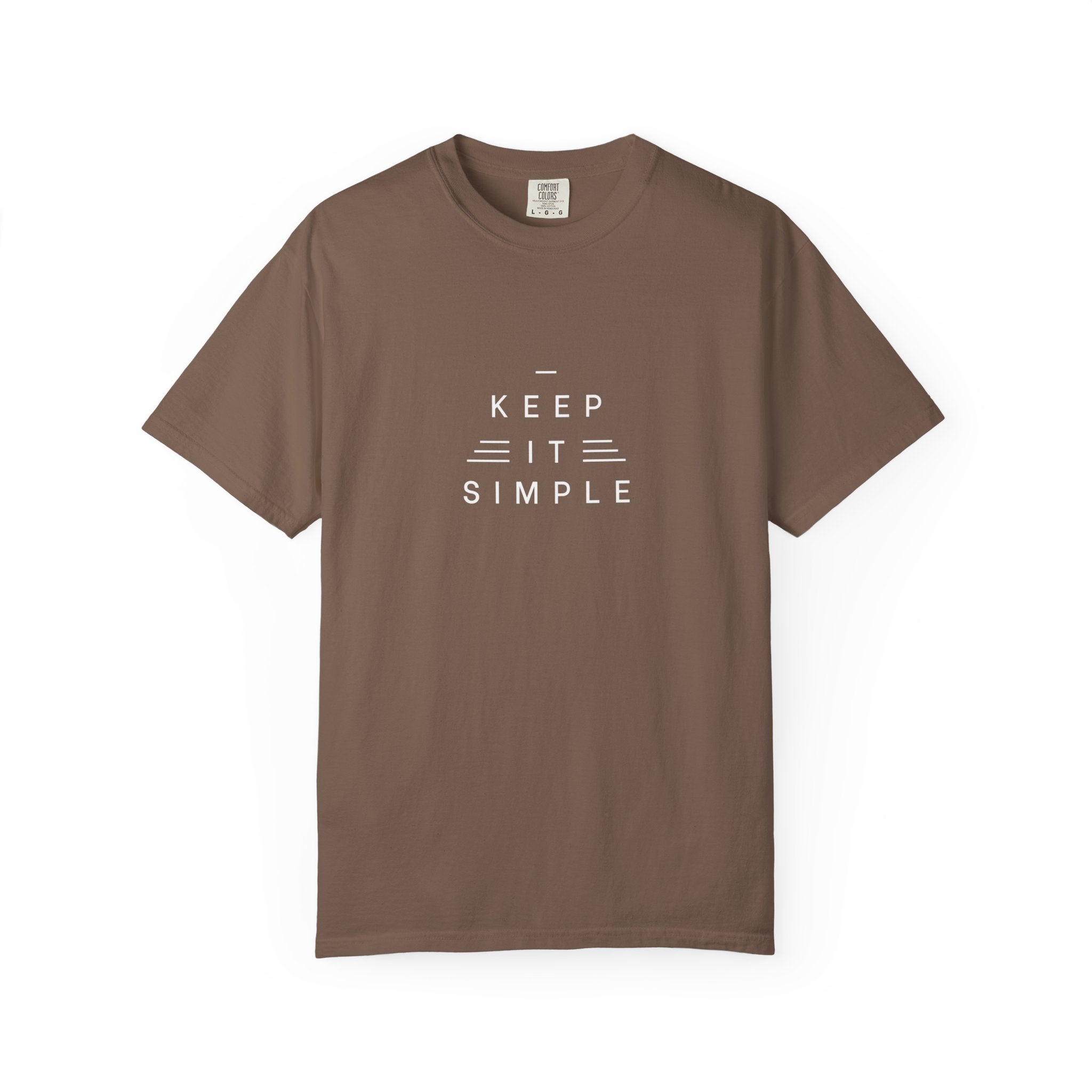 Leafen Keep it Simple Unisex Garment-Dyed T-shirt, Casual Wear, Summer Vibe, Gift for Friends, Relaxed Everyday Style