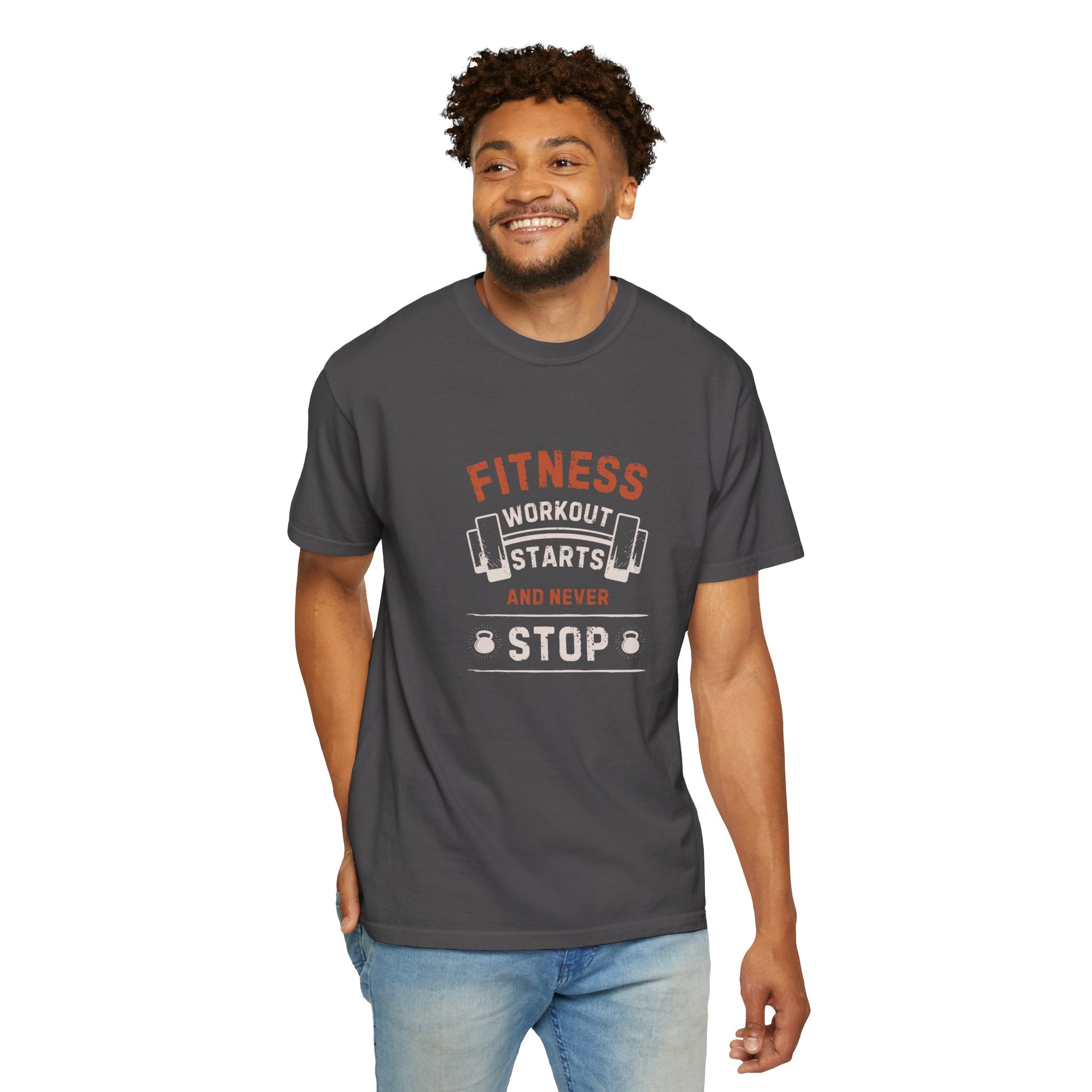 Fitness Workout Unisex Garment-Dyed T-shirt, Casual Wear, Summer Vibe, Gift for Friends, Motivational Relaxed Everyday Style