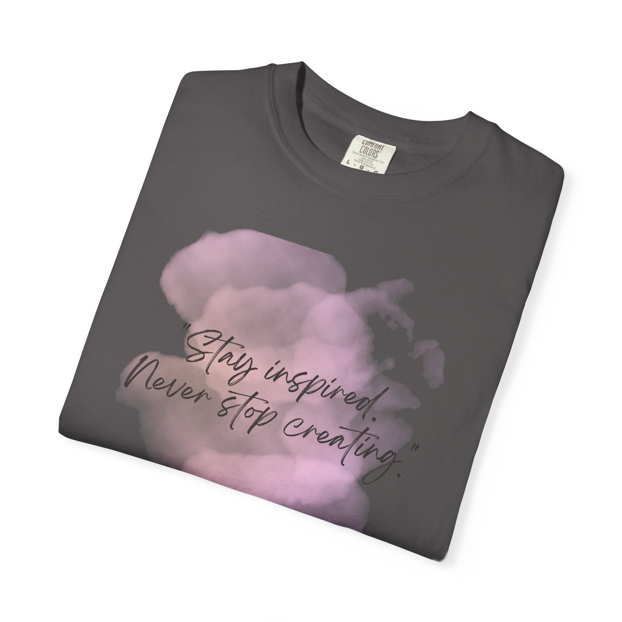 Leafen Stay Inspired Unisex Garment-Dyed T-shirt, Casual Wear, Summer Vibe, Gift for Friends, Relaxed Everyday Style