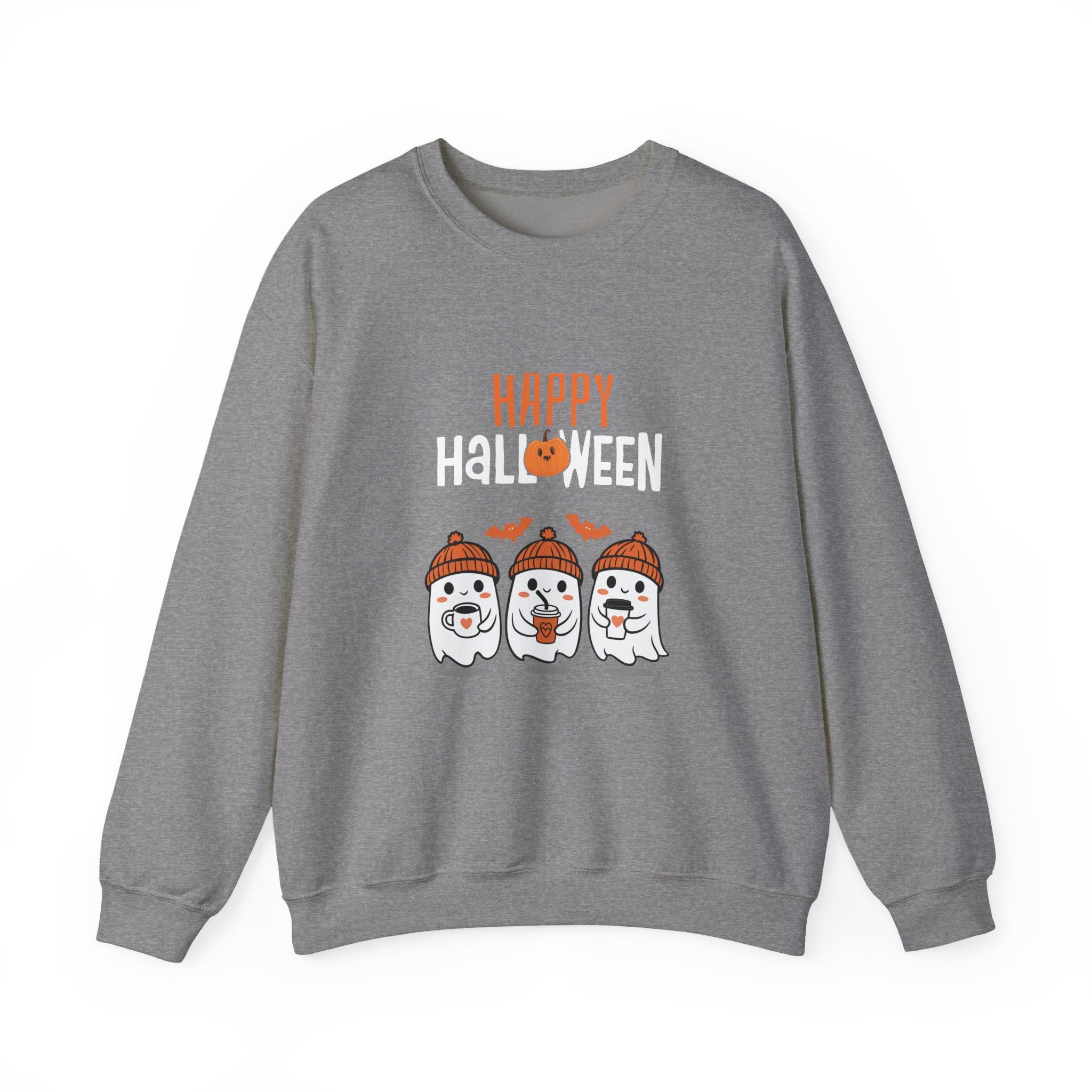 Leafen Happy Halloween Sweatshirt, Cozy Crewneck, Unisex Gift, Perfect for Halloween, Casual Wear