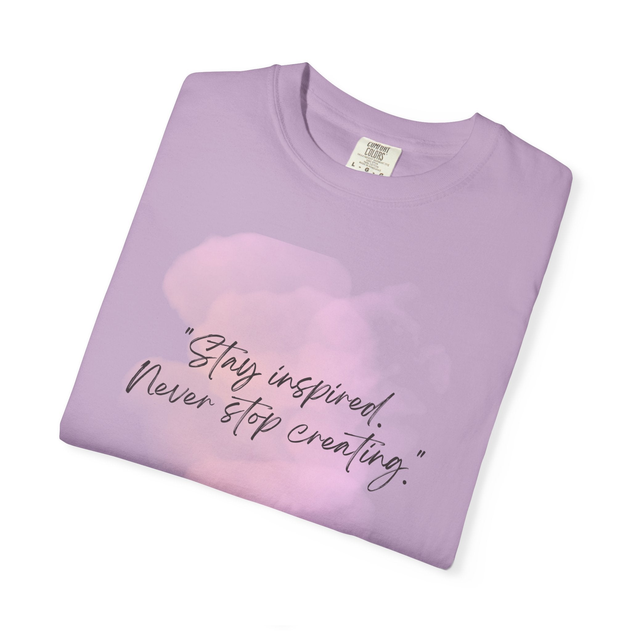 Leafen Stay Inspired Unisex Garment-Dyed T-shirt, Casual Wear, Summer Vibe, Gift for Friends, Relaxed Everyday Style