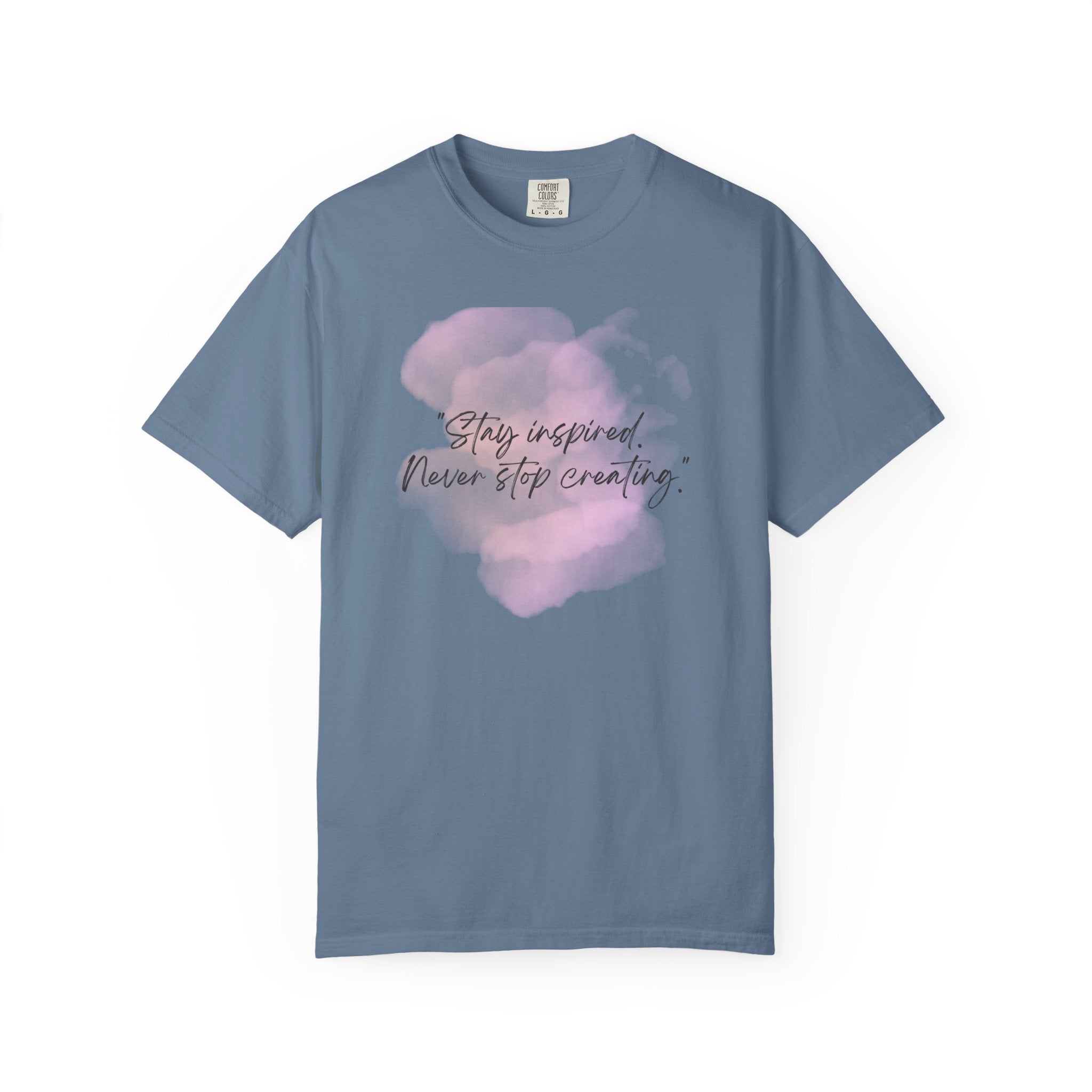 Leafen Stay Inspired Unisex Garment-Dyed T-shirt, Casual Wear, Summer Vibe, Gift for Friends, Relaxed Everyday Style