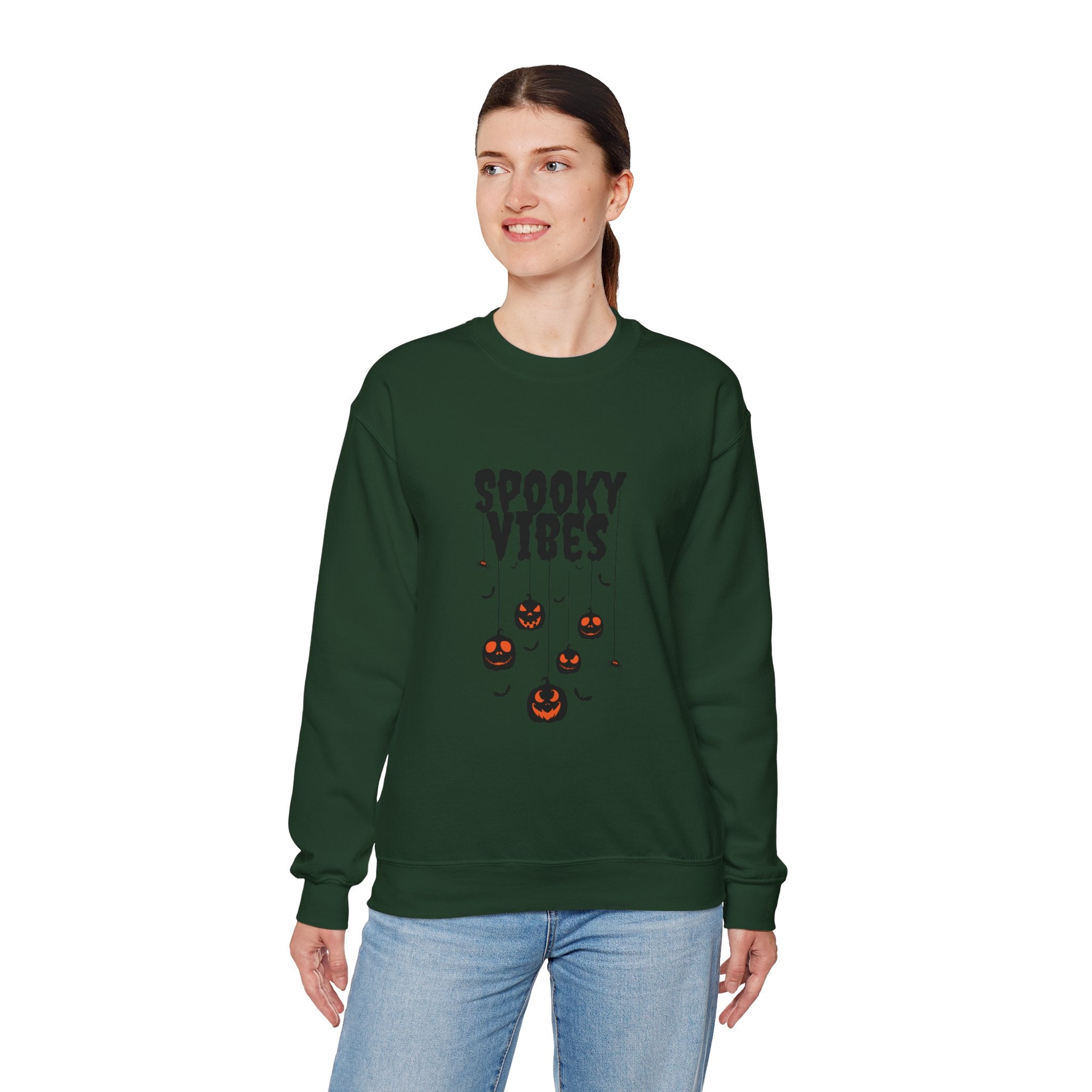 Leafen Spooky Vibes Unisex Garment-Dyed T-Shirt – 100% Ring-Spun Cotton, Soft Relaxed Fit Crewneck Tee for Men & Women