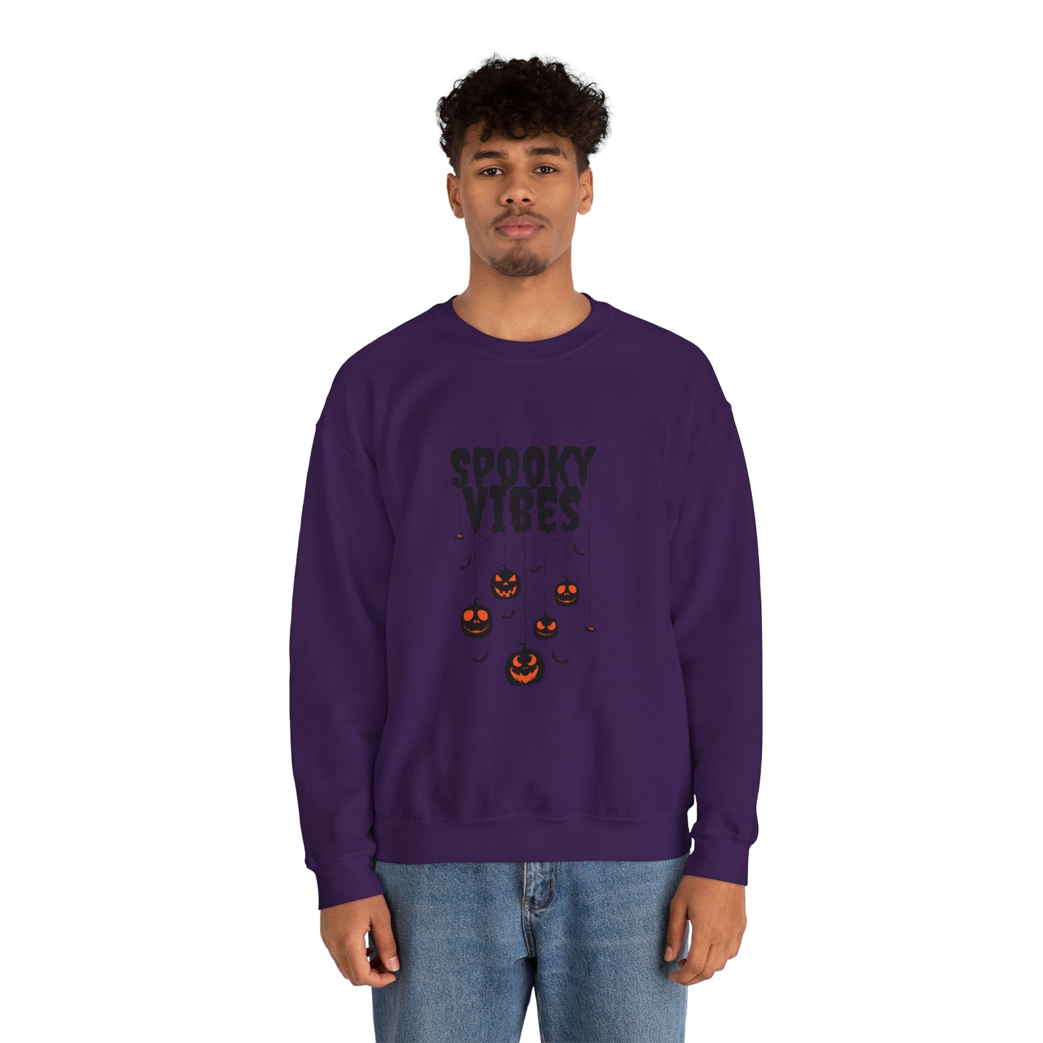 Leafen Spooky Vibes Unisex Garment-Dyed T-Shirt – 100% Ring-Spun Cotton, Soft Relaxed Fit Crewneck Tee for Men & Women