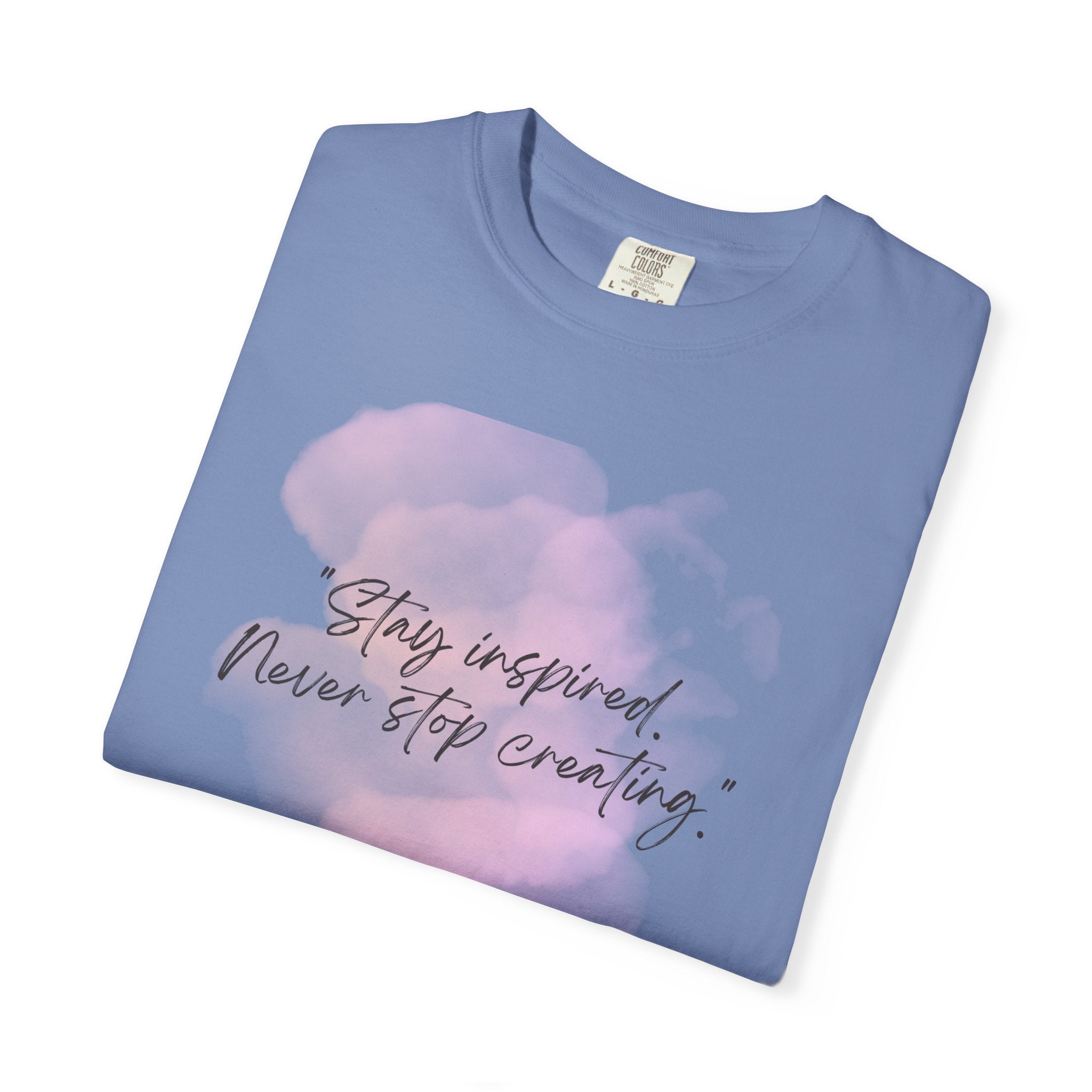 Leafen Stay Inspired Unisex Garment-Dyed T-shirt, Casual Wear, Summer Vibe, Gift for Friends, Relaxed Everyday Style