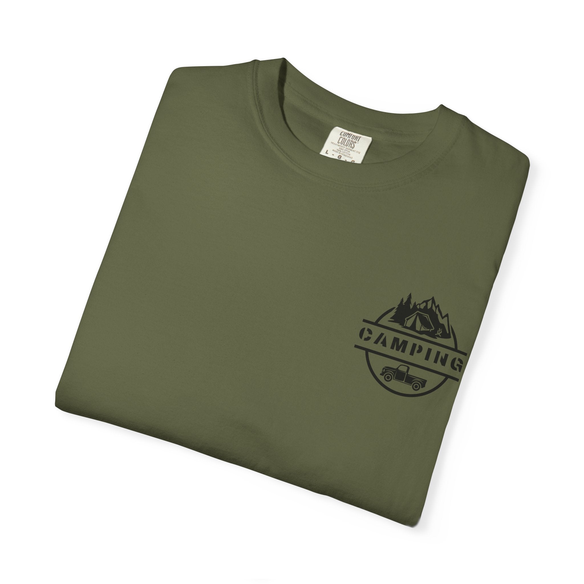 Leafen Camping Unisex Garment-Dyed T-shirt, Casual Wear, Summer Vibe, Gift for Friends, Relaxed Everyday Style