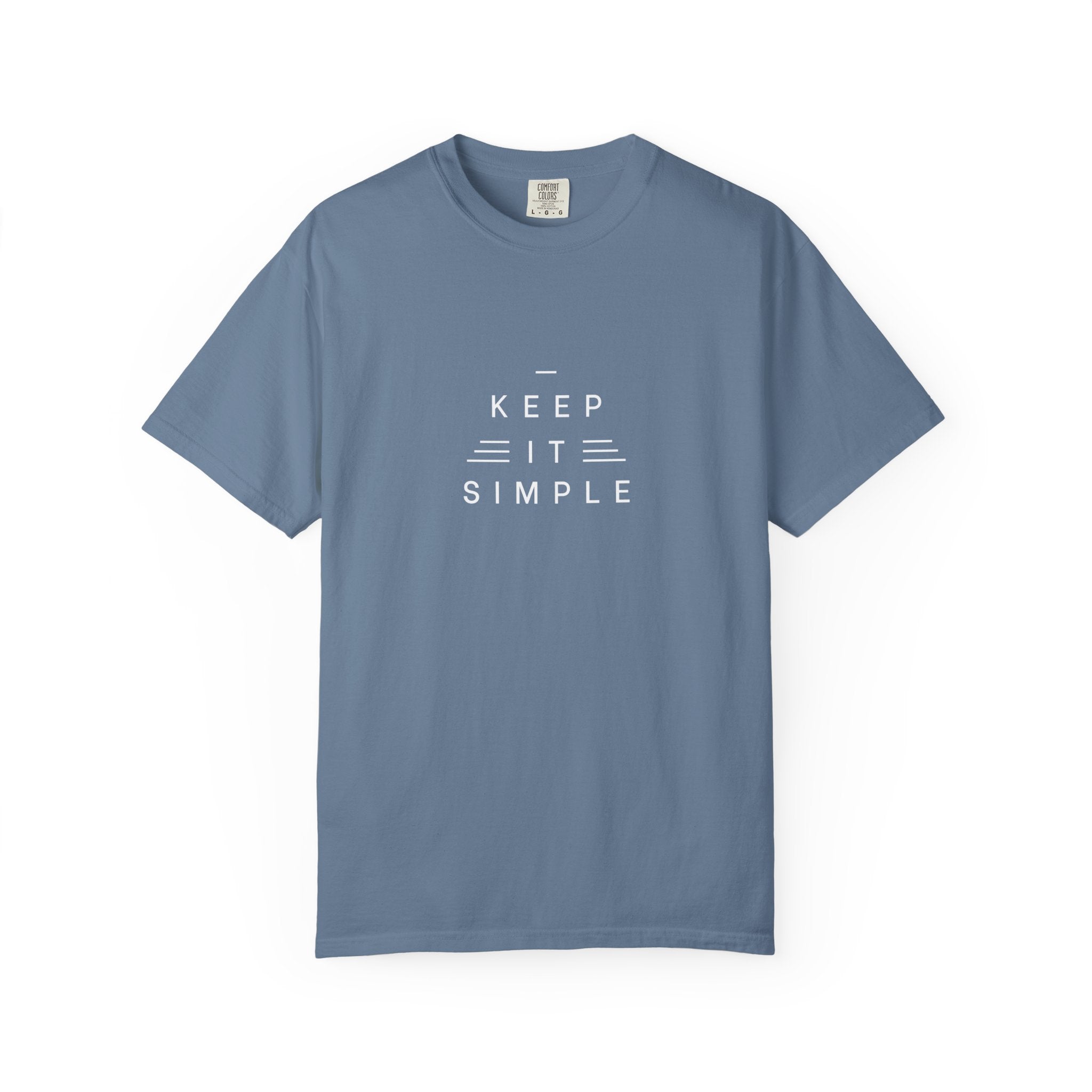 Leafen Keep it Simple Unisex Garment-Dyed T-shirt, Casual Wear, Summer Vibe, Gift for Friends, Relaxed Everyday Style