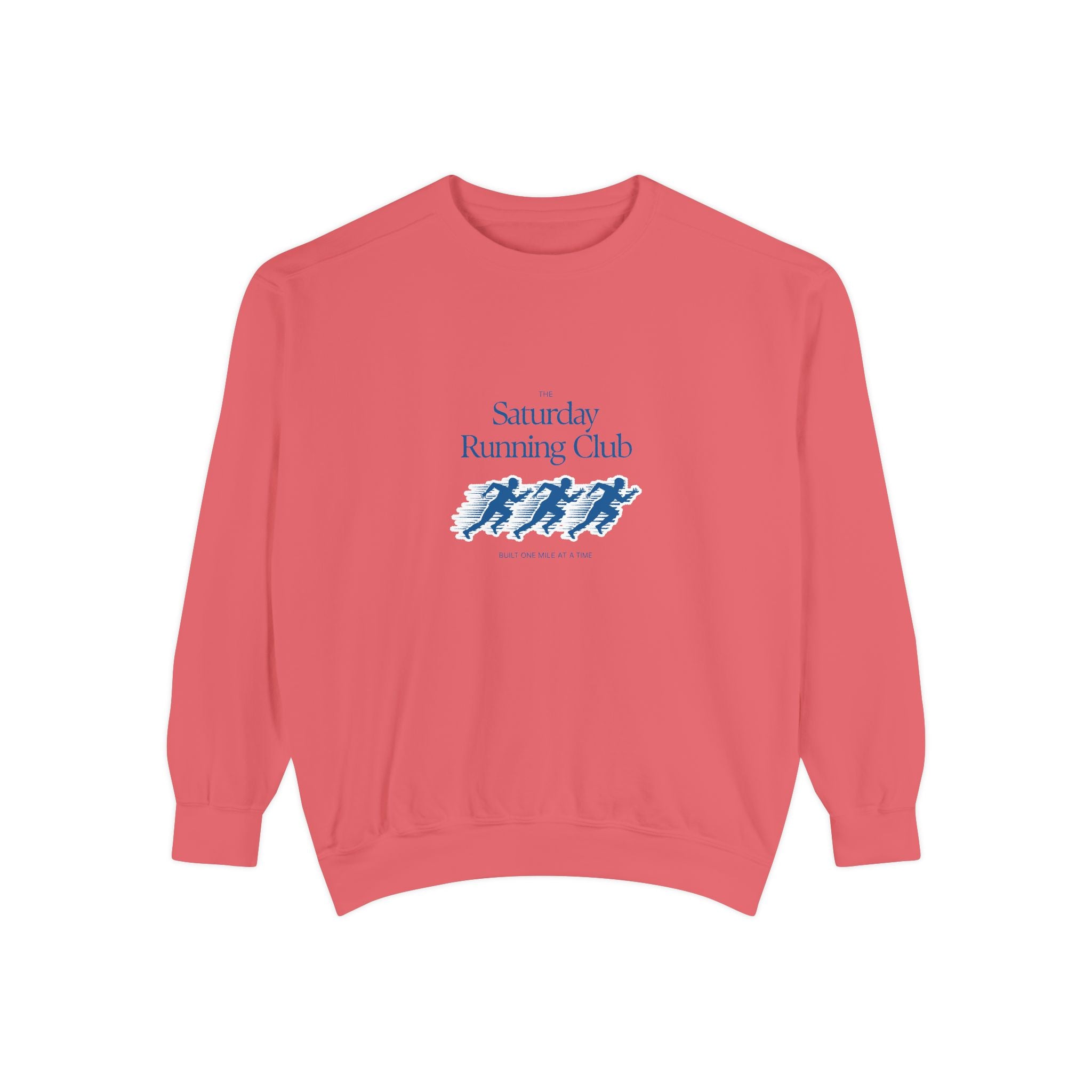 Running Club Unisex Garment-Dyed Sweatshirt, Cozy Pullover Sweatshirt, Casual Streetwear, Gift for Her