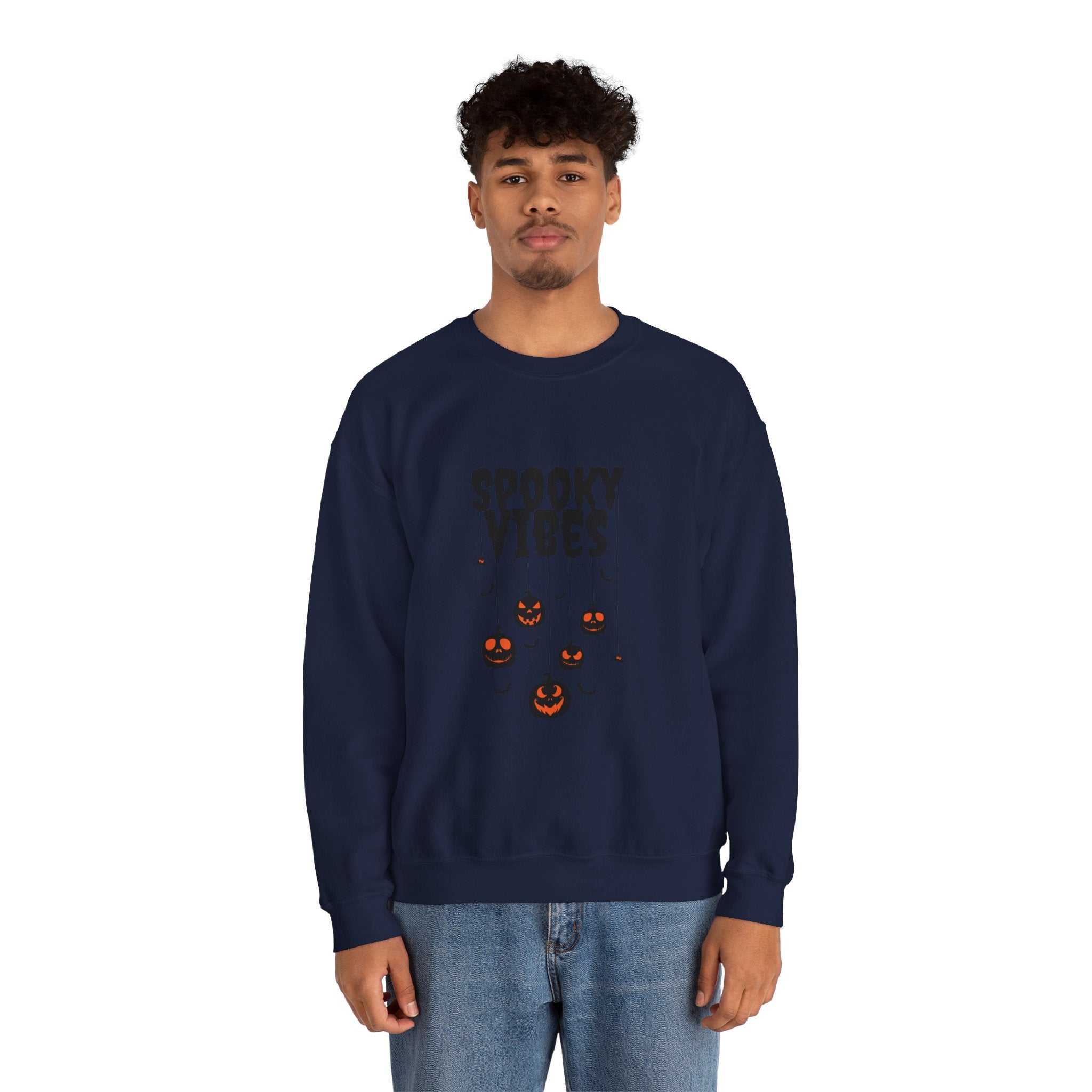 Leafen Spooky Vibes Unisex Garment-Dyed T-Shirt – 100% Ring-Spun Cotton, Soft Relaxed Fit Crewneck Tee for Men & Women
