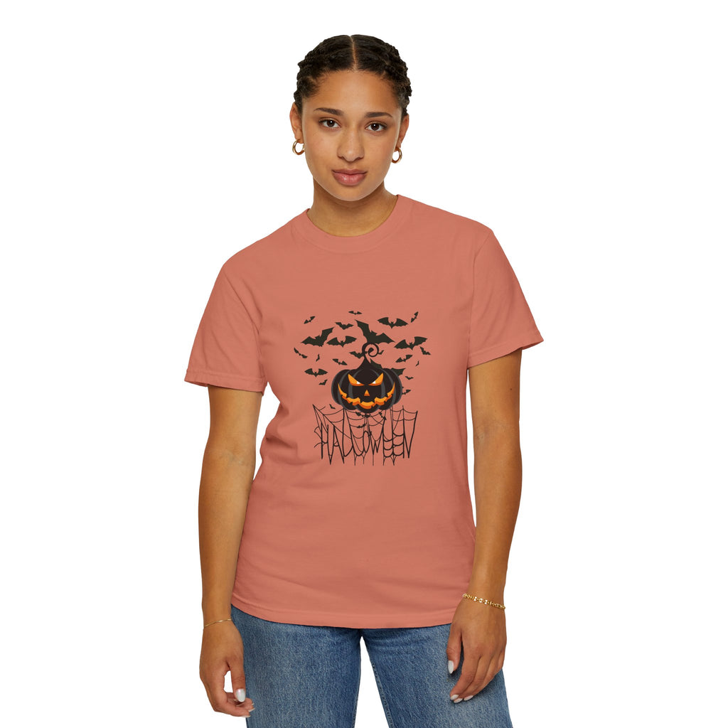 Halloween Vibe Unisex Garment-Dyed T-shirt, Casual Wear, Summer Vibe, Gift for Friends, Relaxed Everyday Style