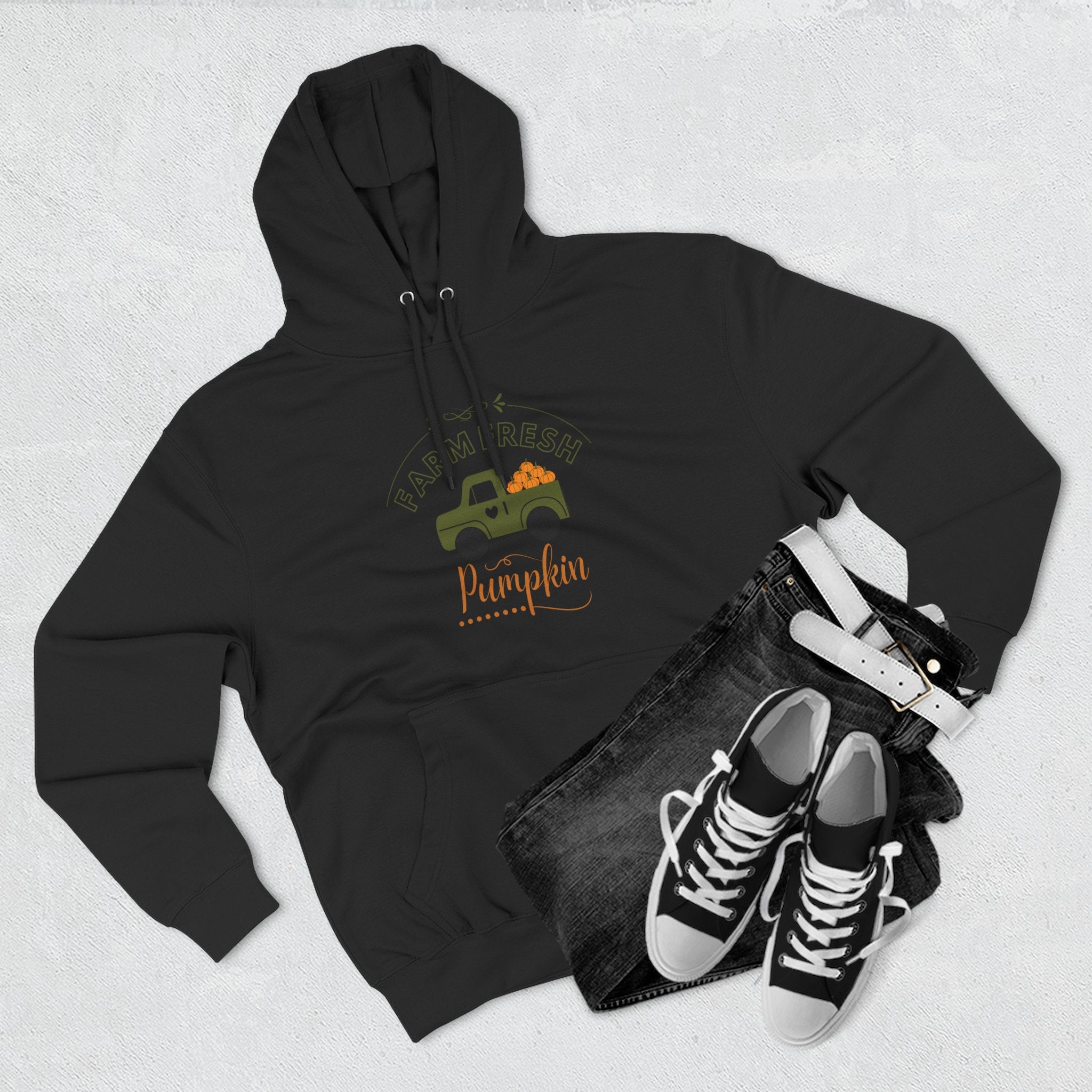 Leafen Autumn Fleece Hoodie - Peace, Love, Fall Design, Cozy Sweatshirt, Perfect for Thanksgiving, Fall Fashion, Gift Idea