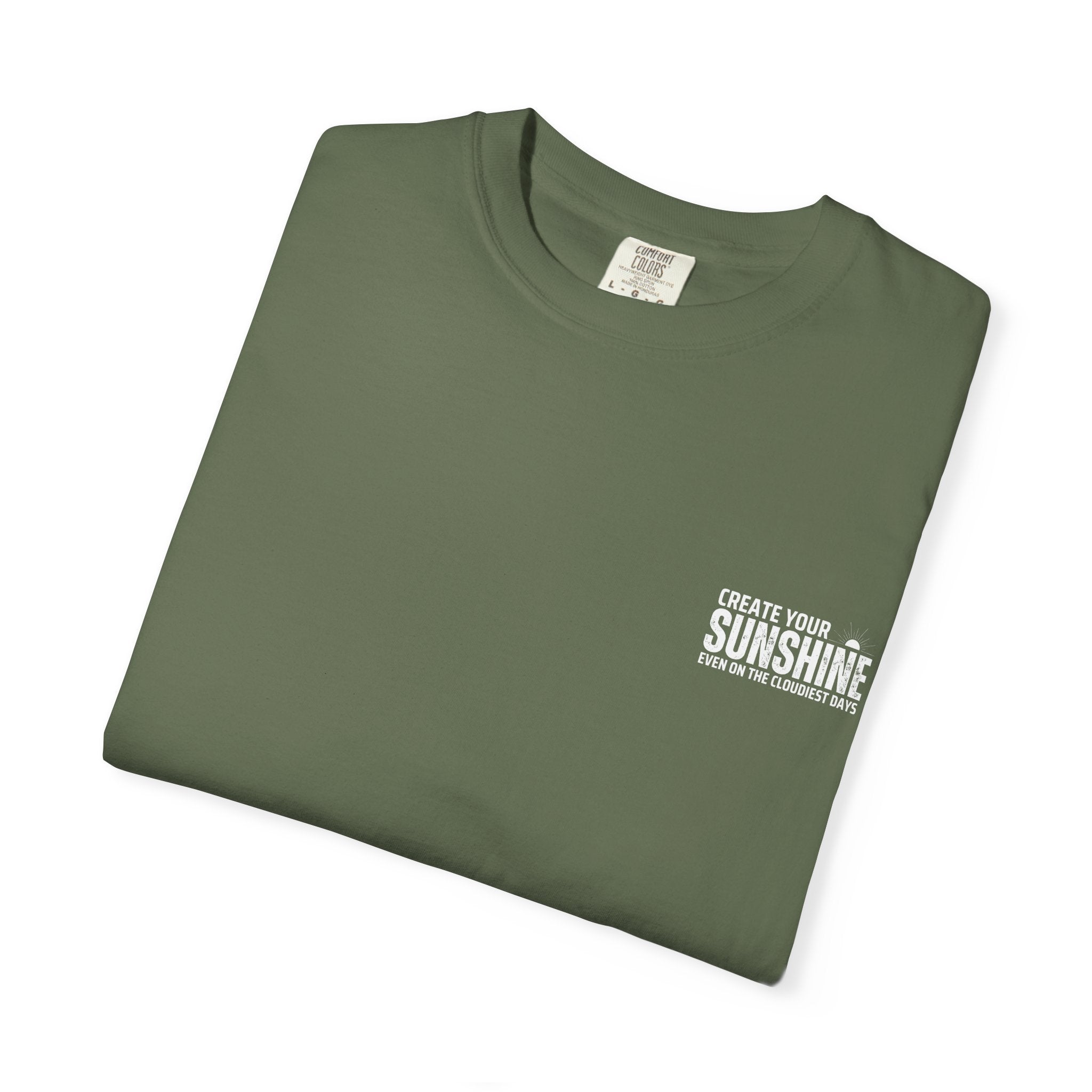 Leafen Create Sunshine Unisex Garment-Dyed T-shirt, Casual Wear, Summer Vibe, Gift for Friends, Relaxed Everyday Style