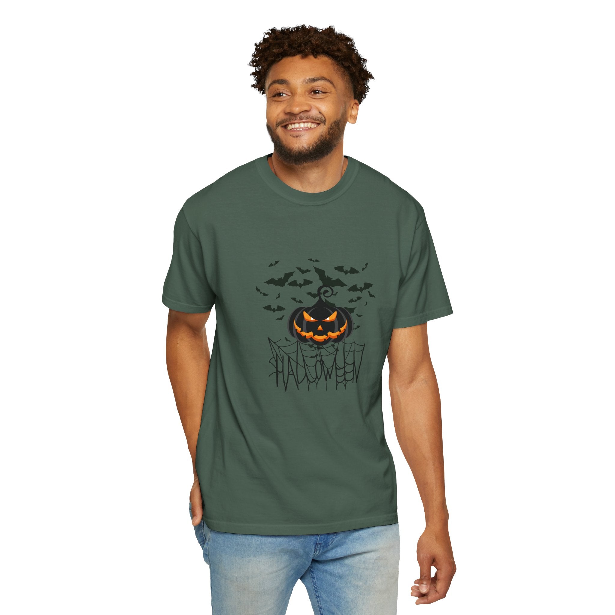 Halloween Vibe Unisex Garment-Dyed T-shirt, Casual Wear, Summer Vibe, Gift for Friends, Relaxed Everyday Style